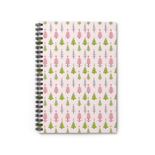 Whimsical Christmas Tree Vibes Spiral Notebook