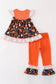 Orange halloween ruffle girl set