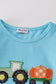 Blue truck pumpkin applique girl set