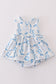 Blue Porcelain Petals print girl bubble