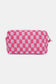 Zenana Checkered Pattern Knitted Cosmetic Pouch