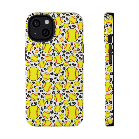 Softball Leopard Print Phone Case