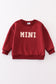 Maroon MAMA&MINI applique fleece mom&me sweatshirt