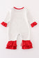 Red christmas santa claus applique stripe girl romper