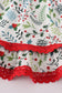 Christmas print ruffle dress