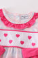 Valentine's day heart embroidery girl plaid bubble