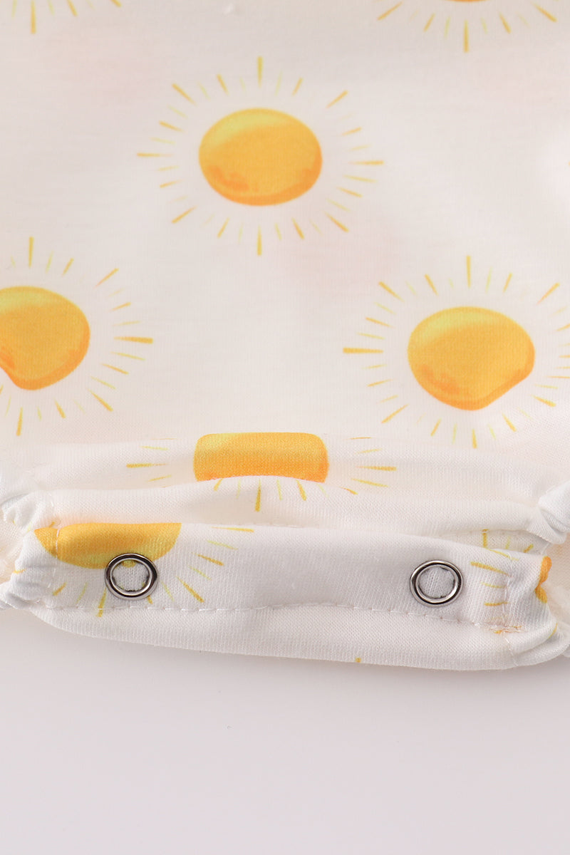 Yellow you are my sunshine embroidery boy bubble