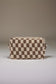 Zenana Checkered Pattern Knitted Cosmetic Pouch