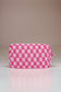 Zenana Checkered Pattern Knitted Cosmetic Pouch